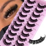 10Pairs Russian Style Strip Lashes D Curl Mink False Eyelashes Full Curled UK
