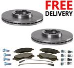 For Ford Transit Custom Front Brake Discs and Pads Set Wear Leads 2.2 FWD 288mm