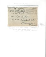 1945 WWII Cover SS Colorado Accra Ghana to Bloomington Illinois w/ Letter Censor