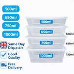 Heavy Duty Plastic Food Containers With lids Microwave Freezer Tubs Takeaway UK