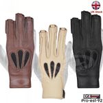 Archery leather 3 finger american premium right hand glove black darkbrown beige
