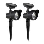2x Solar Spot Lights Outdoor Garden LED Waterproof Adjustable Stake Lamps Auto