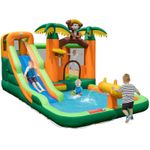 Inflatable Water Slide Park with Monkey Theme Bounce House Splash Pool