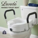 Levede Raised Toilet Seat with Arm 4.7'' Toiliet Seat Riser for Elderly Disabled