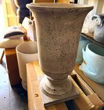 Grey Cement Urn Shape Vase Decorative Vase in Grey Cement. Warehouse clearance