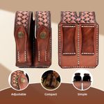 TOURBON Vintage Leather Mag Pouch Pistol Rifle Shooting Ammo Carrier Case in UK