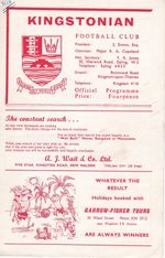 1959/60 Kingstonian v Tooting & Mitcham United, Isthmian League- good