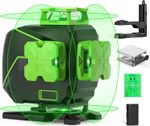 4D Self-Leveling Cross Line Laser Level 16 Lines Green UK Plug + Lifting Base