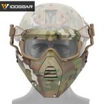 IDOGEAR Tactical Half Fask Mask & Tactical Goggle Set OC Style Helmet Rail Gear