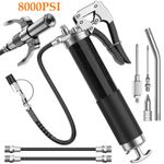 Manual Handle Grease Gun Kit Heavy Duty Pistol Grip w/ Hose Pipe 6000PSI-8000PSI