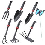 Garden Tools Gardening Gifts Trowel Set Fork Kit 6 Pcs Stainless Steel Men Women