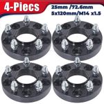 4 Pcs Wheel Spacers 25mm For Range Rover Sport L320 L494 Bolt-on 72.6mm 5x120mm