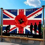 Remembrance Day Flag Poppy Military Army Armed Forces Lest We Forget War