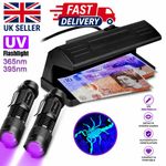 Fake Money Checker Note Bank Forgery Detector Counterfeit UV Tester Light