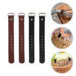 2 Pairs of Leather Basket Straps Leather Straps with Metal Buckle Adjustable