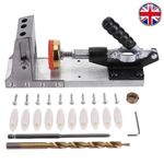 Pocket Hole Drill Guide Jig Set with 3/8in Drill Bits for DIY Carpentry Projects