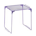 Locker Shelf Organizer, Stackable Metal Storage Rack, Black