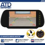 Reverse Camera Monitor Mirror Mount Clip On 7" Rear View Interior Universal Fit