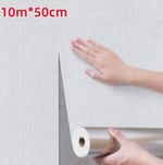 10M Thicken Self-Adhesive Thermal Insulation Linen Wall Sticker Plain Wallpaper