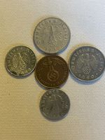 5 X 3rd Reich Coins 1937-1942 All With Swastika Emblem Historical Artefacts