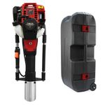 Petrol Post Driver 4 Stroke Fence Post Knocker with 4 Attachments, Case & Tools