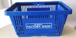 GENUINE " THE ORIGINAL FACTORY SHOP" BLUE HARD PLASTIC SHOPPING BASKET