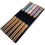 Pack Of 5 Chop Sticks Choose Your Design Bamboo Funky Traditional Designs