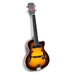 Jazz Ukulele F hole 26'' Mini Acoustic 4 Strings Ukelele With Pickup Single Cut