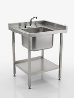Heavy duty stainless steel commercial kitchen sink Deep Bowl With Mixer 70 X 70