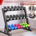  Large 3 Tier Dumbbell Rack Weight Storage Stand Heavy Duty Home Gym Fitness