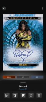 Topps WWE SLAM *DIGITAL* - Inception 26 Blue Charged Particles - Naomi