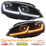 VW Golf Mk7 2012-2017 Headlight Upgrade Black Chrome Dynamic LED Indicators
