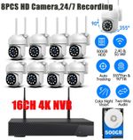 CAMCAMP 16CH 4K NVR 8PC PTZ WiFi Cameras Wireless Security Camera System Audio