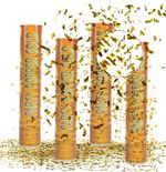 4x 28cm Confetti Cannons Party Poppers Gold Celebrations Wedding Festival