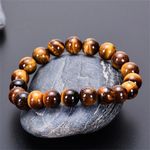 Tiger Eye Bracelet for Men Women Handmade Natural Stone Tiger Eye Beads Bracelet