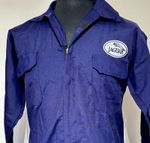 Retro Jaguar Oval Badged Zip Front Navy Boiler Suit Overalls S 35-38" Chest