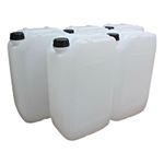 5 x 25 Litre Natural HDPE Stackable Jerry Can Drum Container 950g  60mm Caps 25L