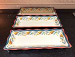 Set of 3 Bella Fresco 17 1/2" x 6 3/4" Scalloped Melamine Rectangular