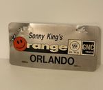 Vintage Sonny Kings Orange GMC Buick dealership licence plate sign. Florida