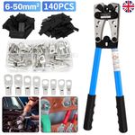 Heavy Duty Battery Cable Crimping Tool Wire Lugs Crimper Terminal Connectors Set