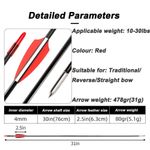 30Pcs Fibreglass Arrows 31in 6mm Blunt Tip Plastic Fletching 800 Spine
