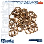 M6 M8 M10 M12 M14 M16 M18 M19 M20 to M27 COPPER COMPRESSION CRUSH SEALING WASHER