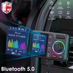Bluetooth 5.0 Car MP3 Player with Dual USB Fast Charger AUX FM Radio Hands-Free