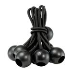 Heavy Duty Elastic Ball Bungee Cords Black Loop Toggles Tarp Tie Down Canopies
