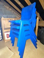 Postura+ Blue Plastic Stackable Children's Classroom Chair 79x46x49cm 