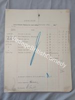 RARE Ardwick Empire Music-Hall / Variety Wage Sheet 1927 Collinson & Dean