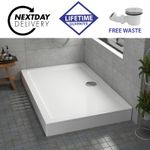 Rectangle Slimline Shower Tray For Shower Enclosure with Riser Kit & FREE Waste