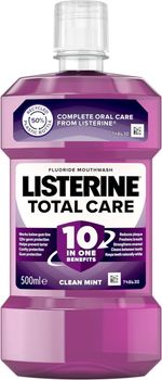 Listerine Total Care Antibacterial Mouthwash (1x 500ml), Caring and Cleansing Mo