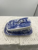 Spode Blue Italian Lidded Cheese Dish