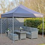 Azuma 3x3m Grey Pop Up Gazebo Heavy Duty Waterproof Garden Marquee